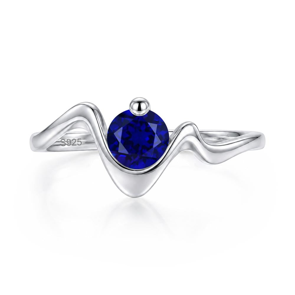 Round Shaped Amethyst Twisted Wave Ring - LUO Jewelry #gemstone_Sapphire