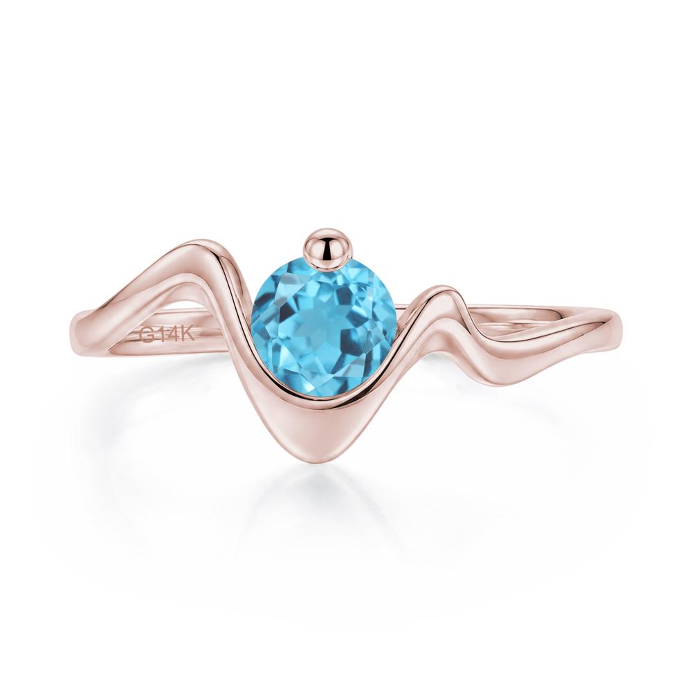 Round Shaped Amethyst Twisted Wave Ring - LUO Jewelry #gemstone_Swiss Blue Topaz