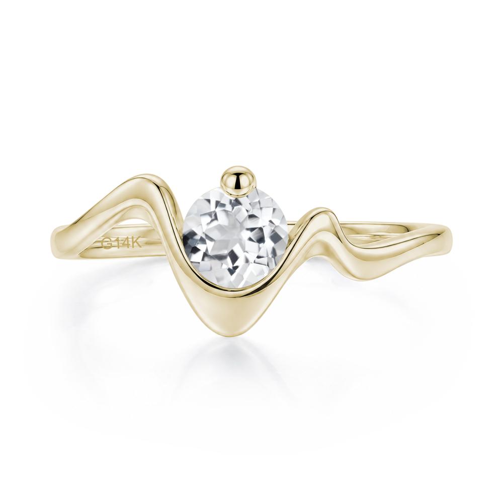 Round Shaped Amethyst Twisted Wave Ring - LUO Jewelry #gemstone_White Topaz