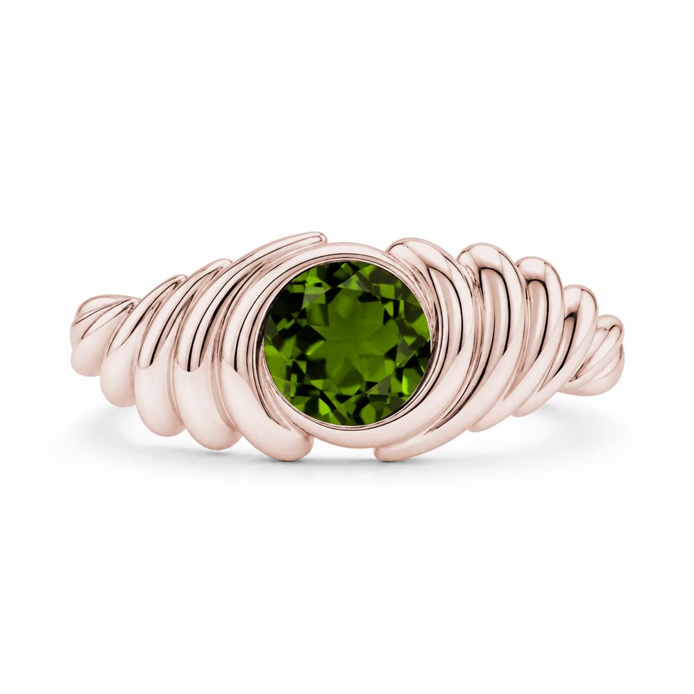 Solitaire Bezel Setting Swirl Amethyst Ring - LUO Jewelry #gemstone_Diopside