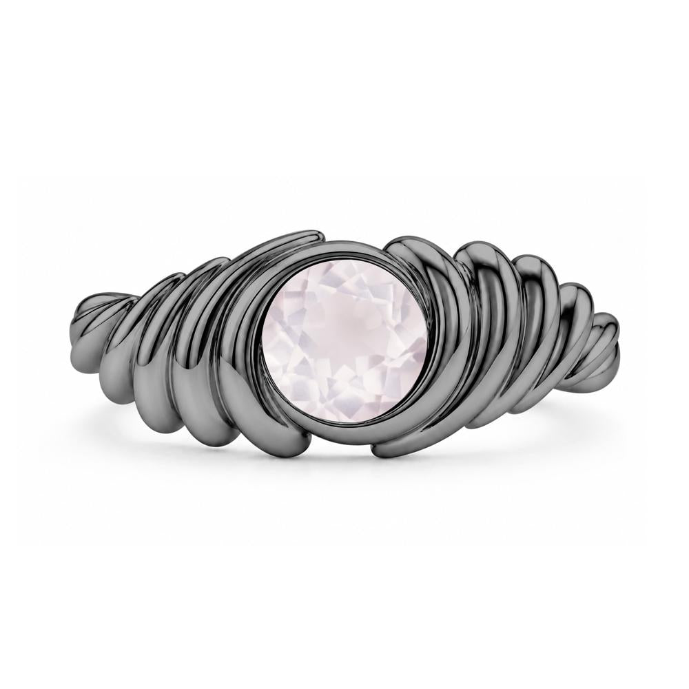 Solitaire Bezel Setting Swirl Amethyst Ring - LUO Jewelry #gemstone_Rose Quartz