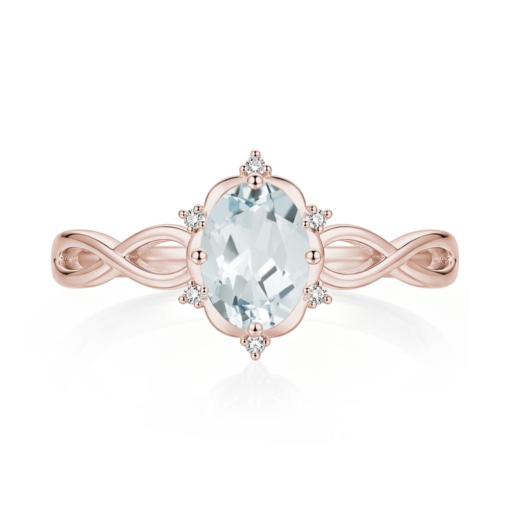 Amethyst Halo Twisted Infinity Ring - LUO Jewelry #gemstone_Aquamarine
