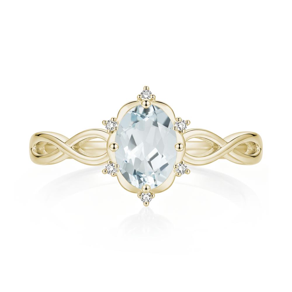 Amethyst Halo Twisted Infinity Ring - LUO Jewelry #gemstone_Aquamarine