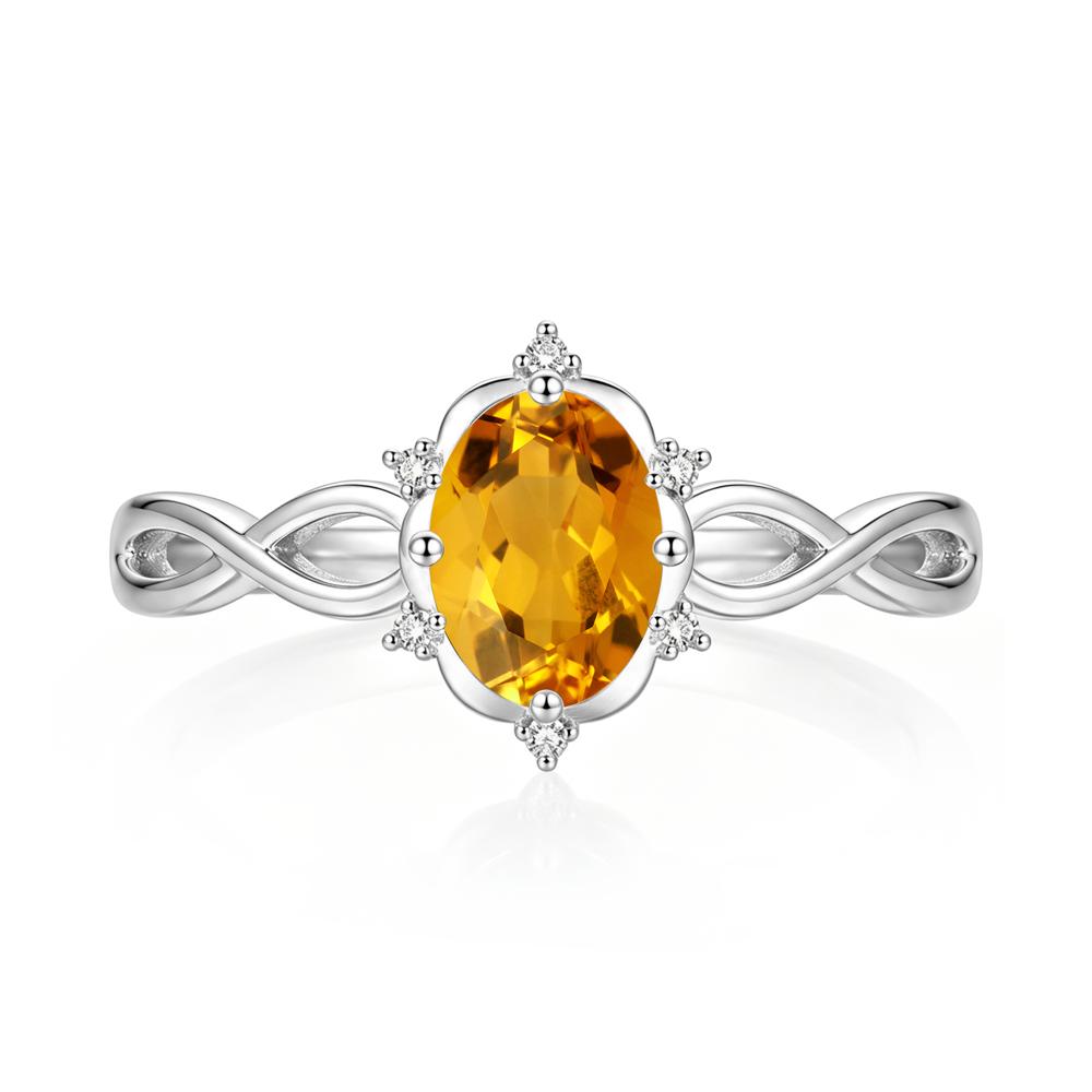 Amethyst Halo Twisted Infinity Ring - LUO Jewelry #gemstone_Citrine
