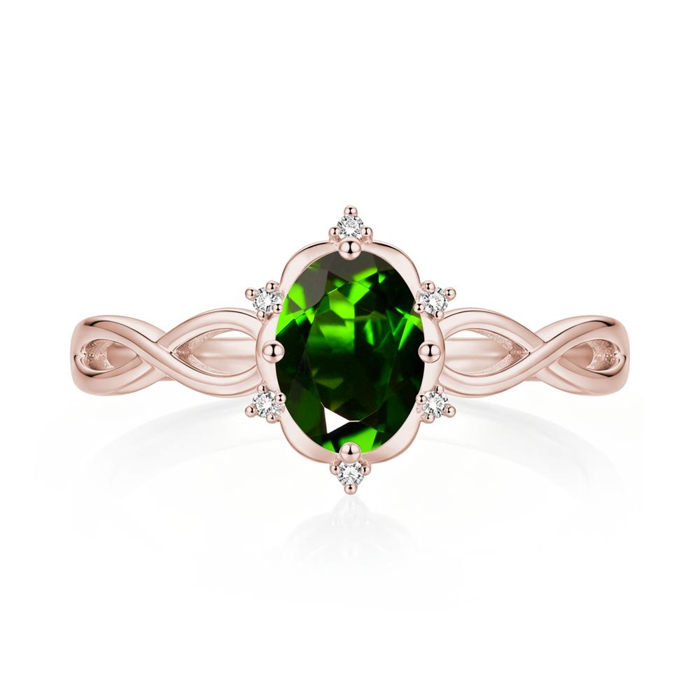 Amethyst Halo Twisted Infinity Ring - LUO Jewelry #gemstone_Diopside