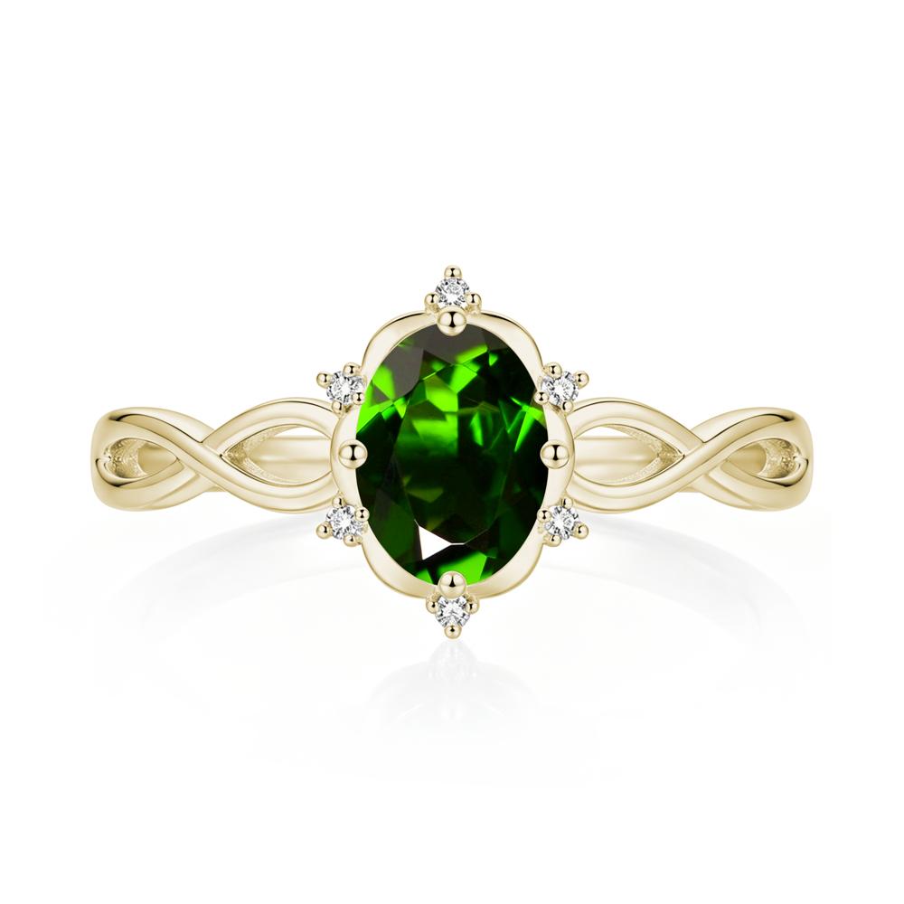 Amethyst Halo Twisted Infinity Ring - LUO Jewelry #gemstone_Diopside