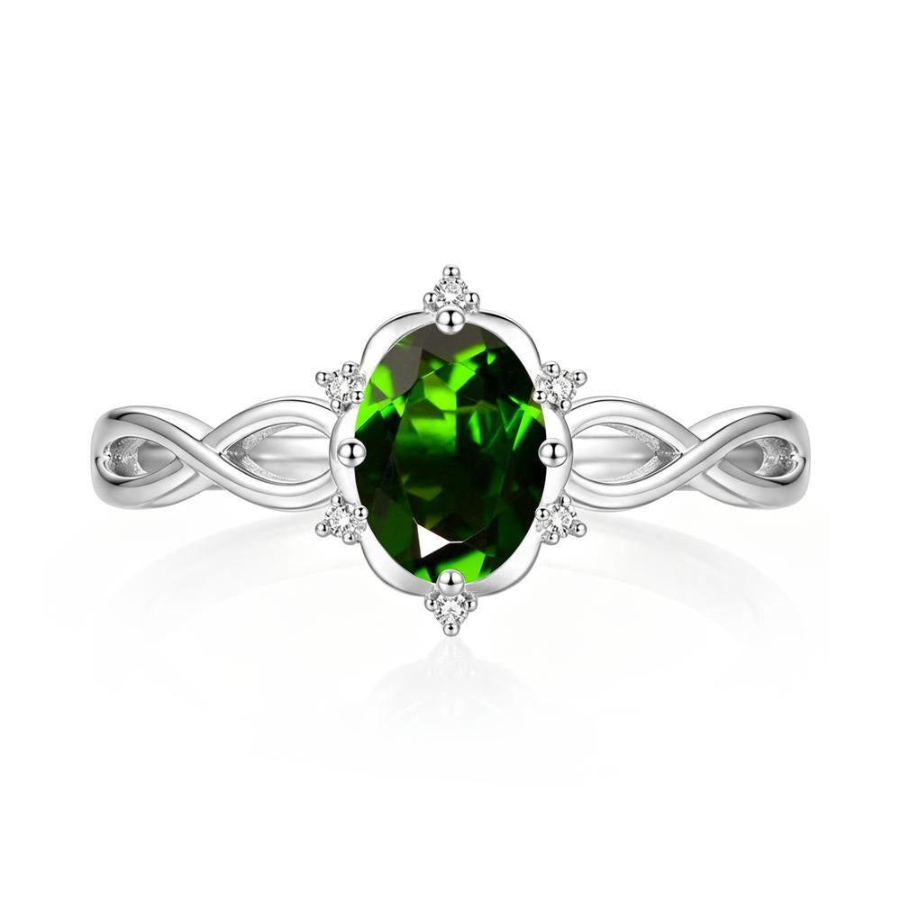 Amethyst Halo Twisted Infinity Ring - LUO Jewelry #gemstone_Diopside