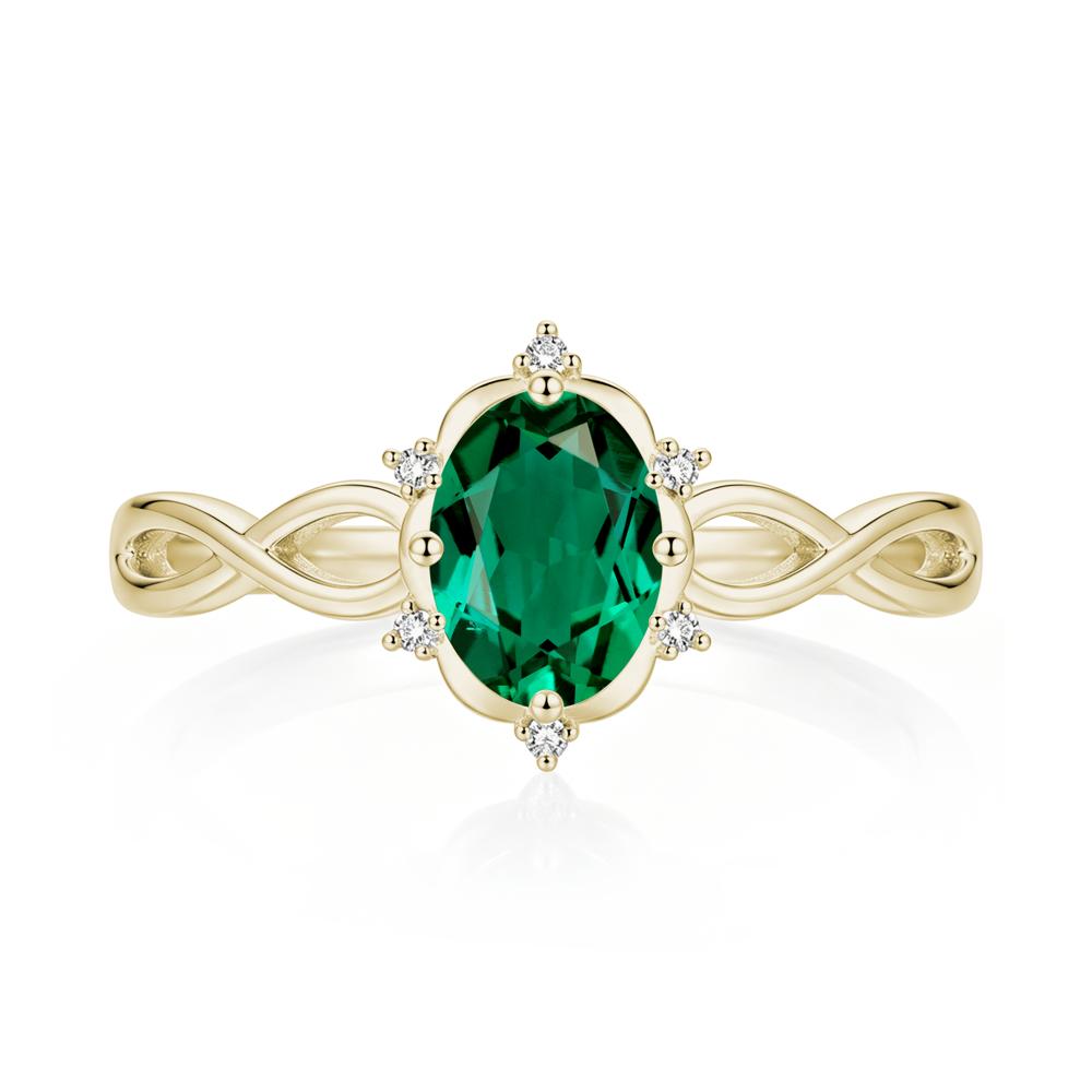 Amethyst Halo Twisted Infinity Ring - LUO Jewelry #gemstone_Emerald