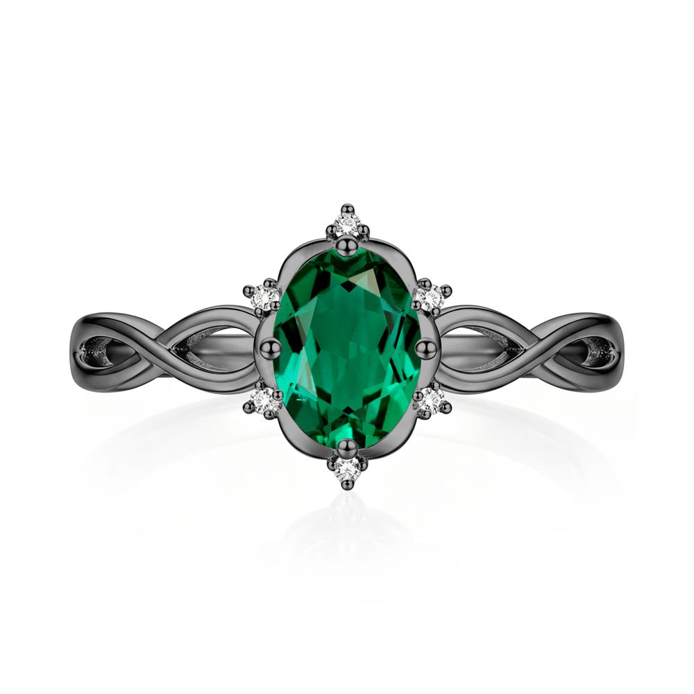 Amethyst Halo Twisted Infinity Ring - LUO Jewelry #gemstone_Emerald