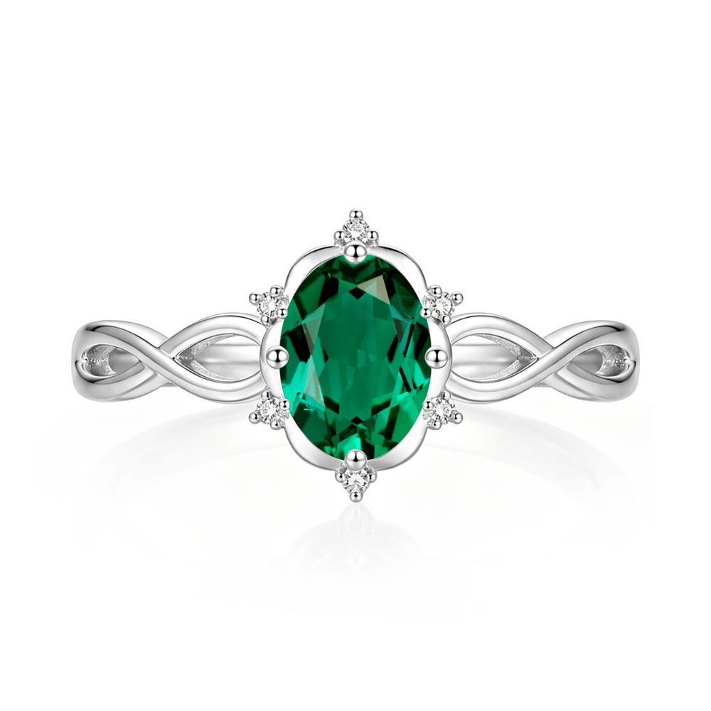 Amethyst Halo Twisted Infinity Ring - LUO Jewelry #gemstone_Emerald