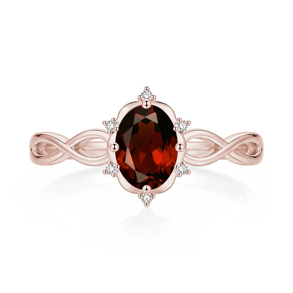 Amethyst Halo Twisted Infinity Ring - LUO Jewelry #gemstone_Garnet