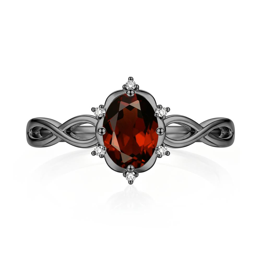 Amethyst Halo Twisted Infinity Ring - LUO Jewelry #gemstone_Garnet