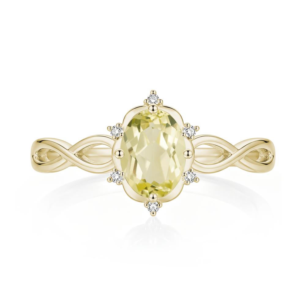 Amethyst Halo Twisted Infinity Ring - LUO Jewelry #gemstone_Lemon Quartz