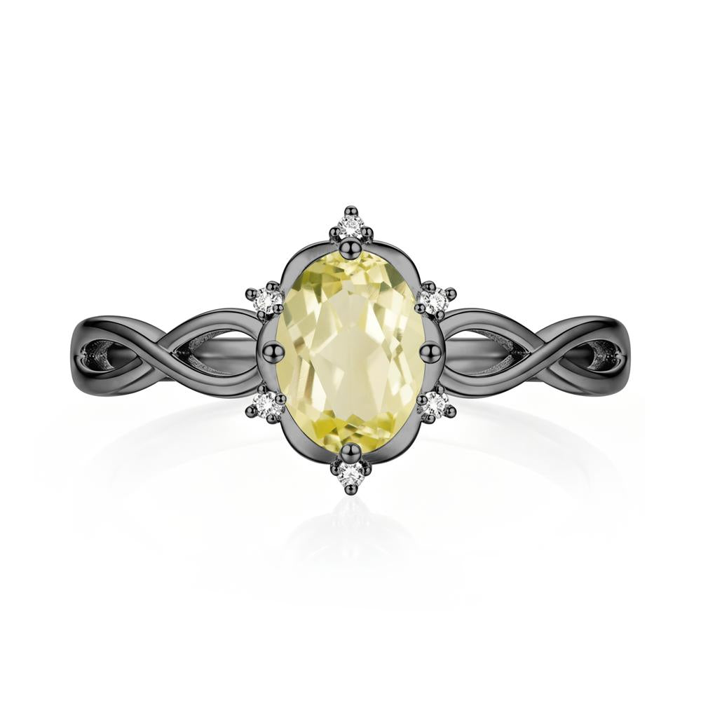 Amethyst Halo Twisted Infinity Ring - LUO Jewelry #gemstone_Lemon Quartz