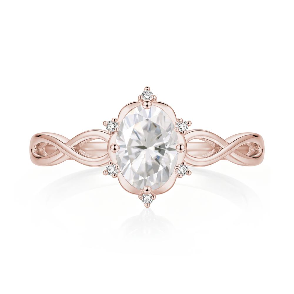 Amethyst Halo Twisted Infinity Ring - LUO Jewelry #gemstone_Moissanite