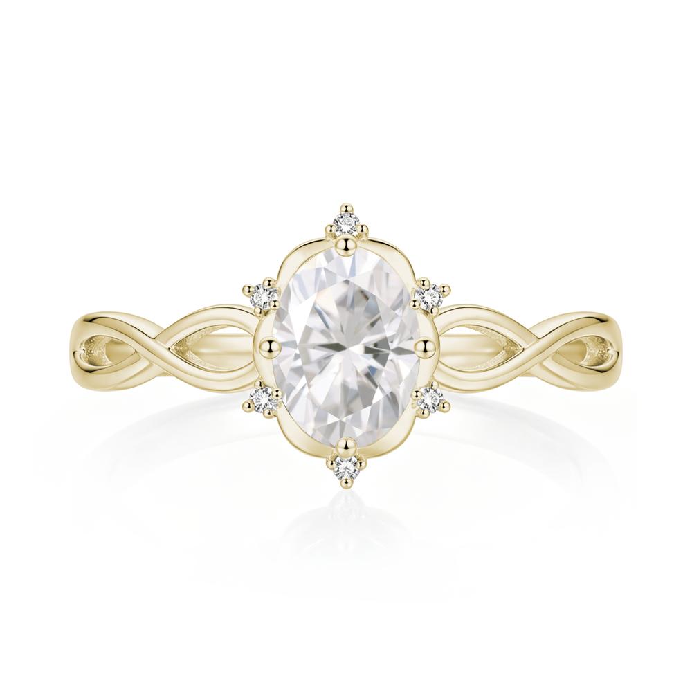 Amethyst Halo Twisted Infinity Ring - LUO Jewelry #gemstone_Moissanite