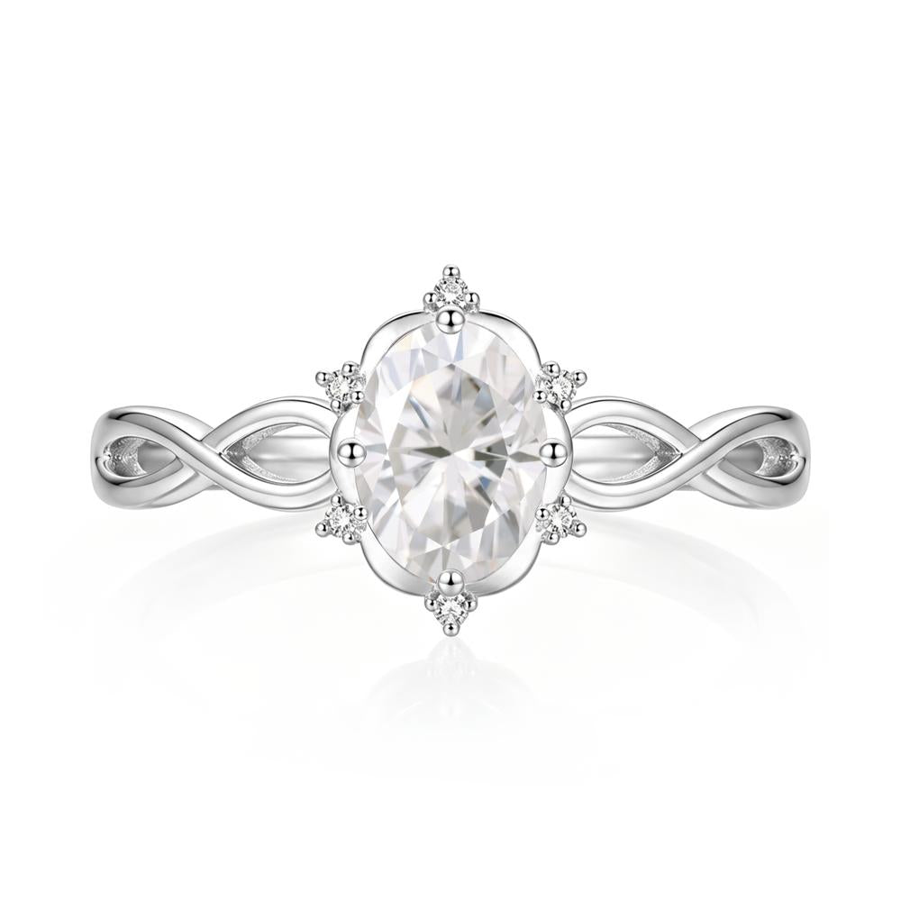 Amethyst Halo Twisted Infinity Ring - LUO Jewelry #gemstone_Moissanite