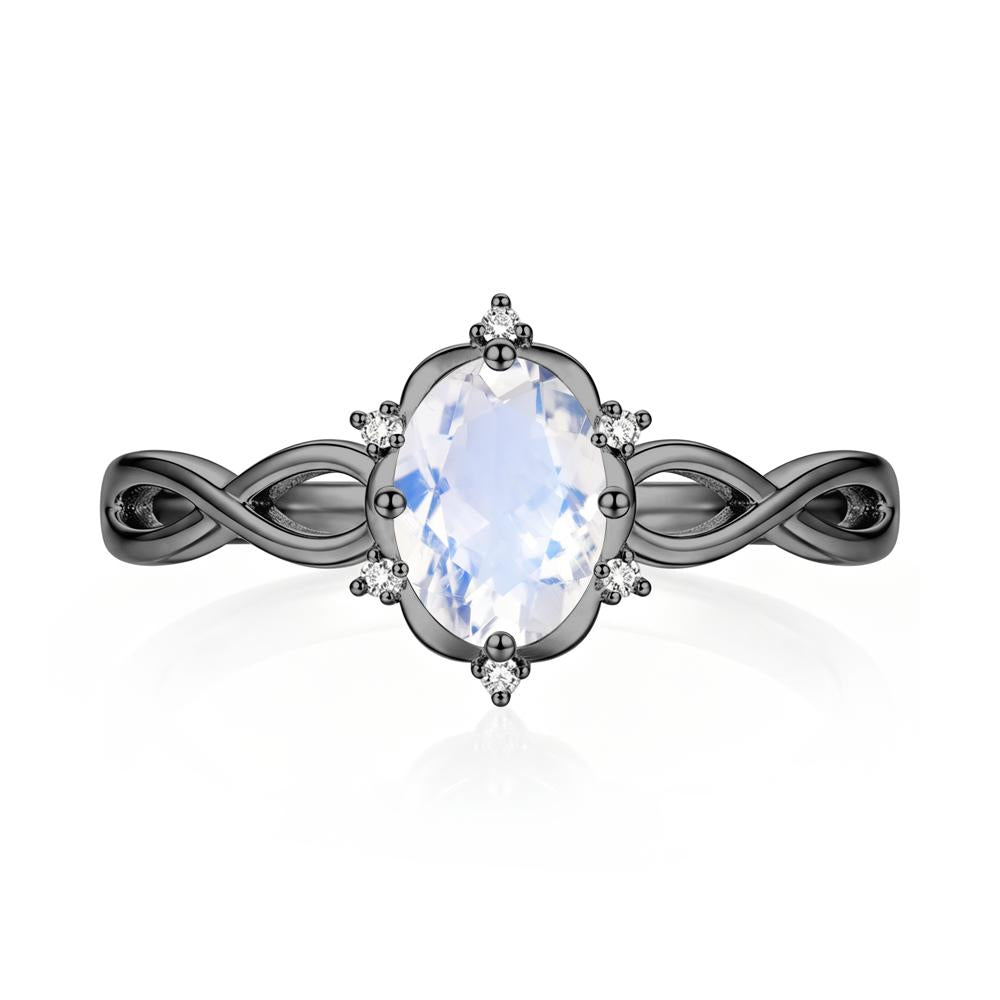 Amethyst Halo Twisted Infinity Ring - LUO Jewelry #gemstone_Moonstone
