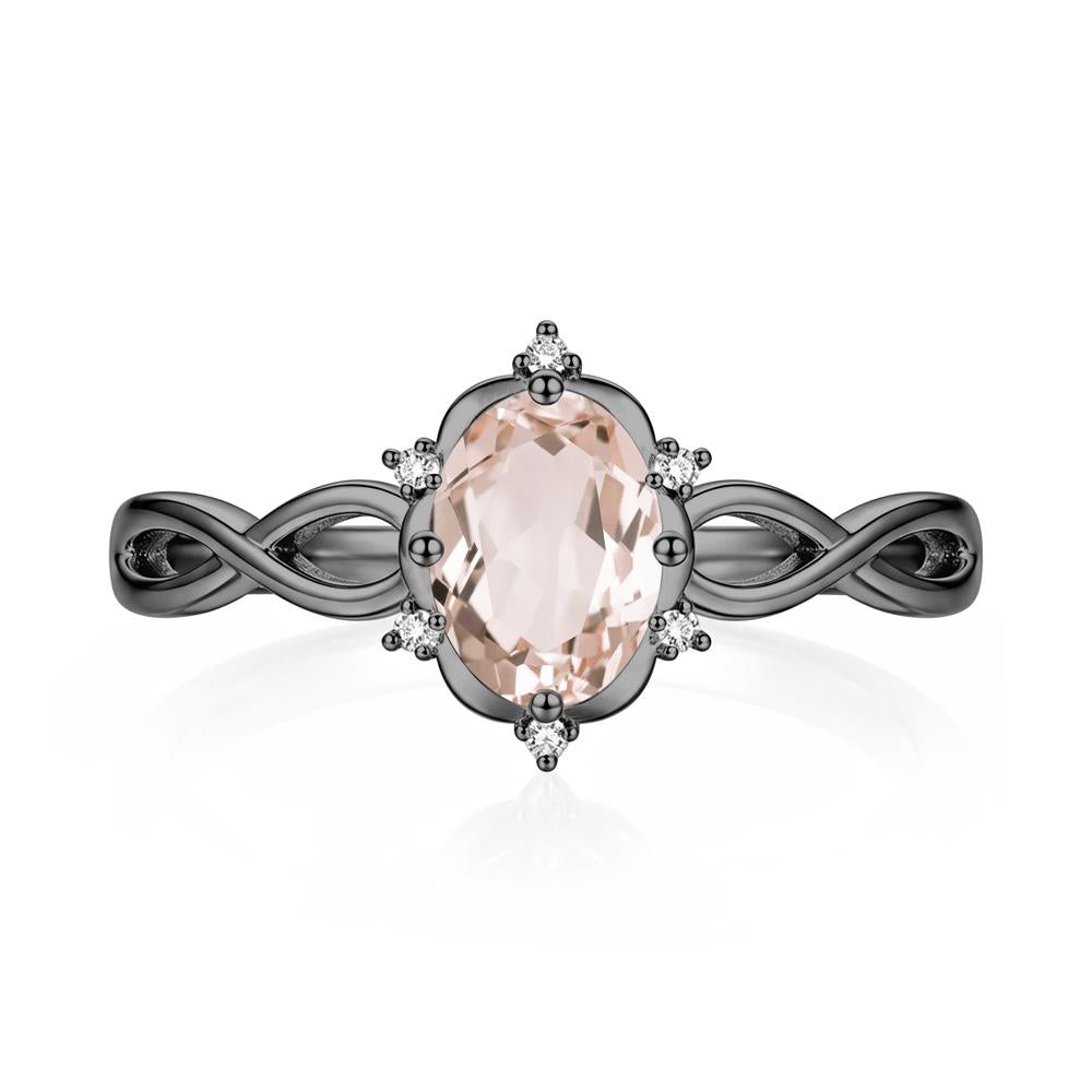 Amethyst Halo Twisted Infinity Ring - LUO Jewelry #gemstone_Morganite