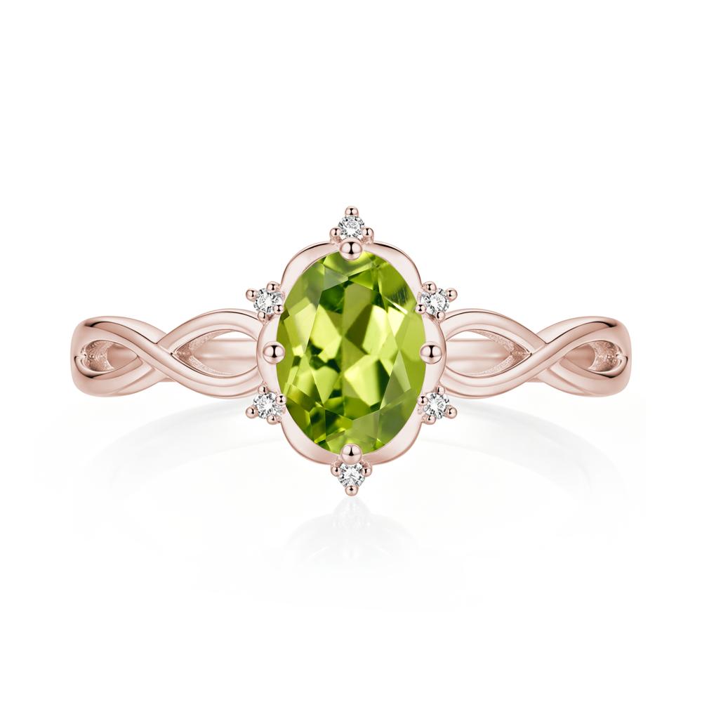 Amethyst Halo Twisted Infinity Ring - LUO Jewelry #gemstone_Peridot