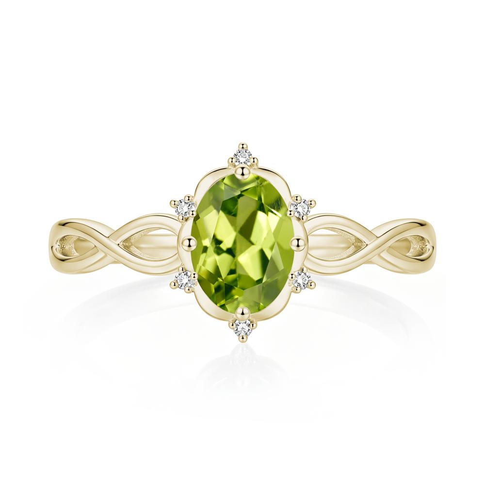 Amethyst Halo Twisted Infinity Ring - LUO Jewelry #gemstone_Peridot