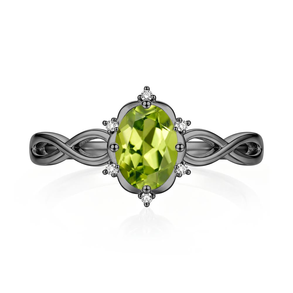 Amethyst Halo Twisted Infinity Ring - LUO Jewelry #gemstone_Peridot