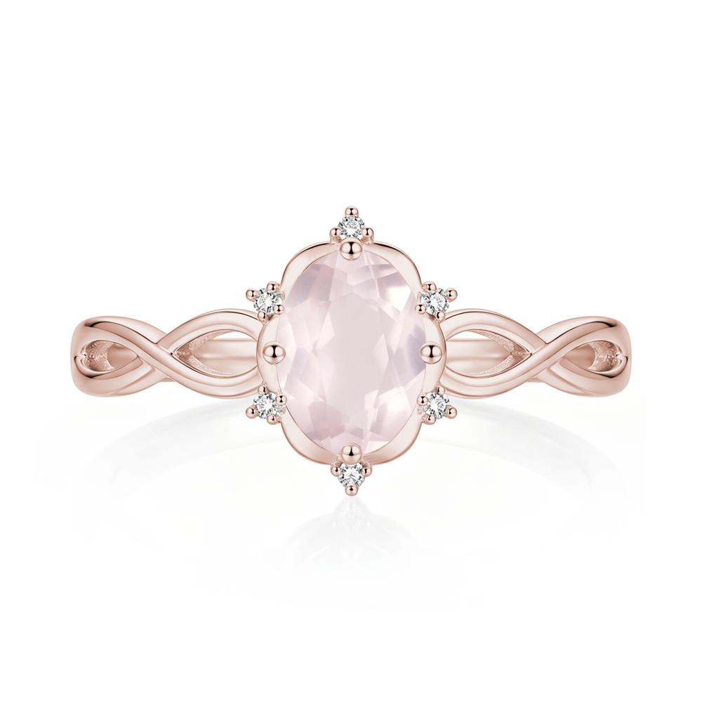 Amethyst Halo Twisted Infinity Ring - LUO Jewelry #gemstone_Rose Quartz