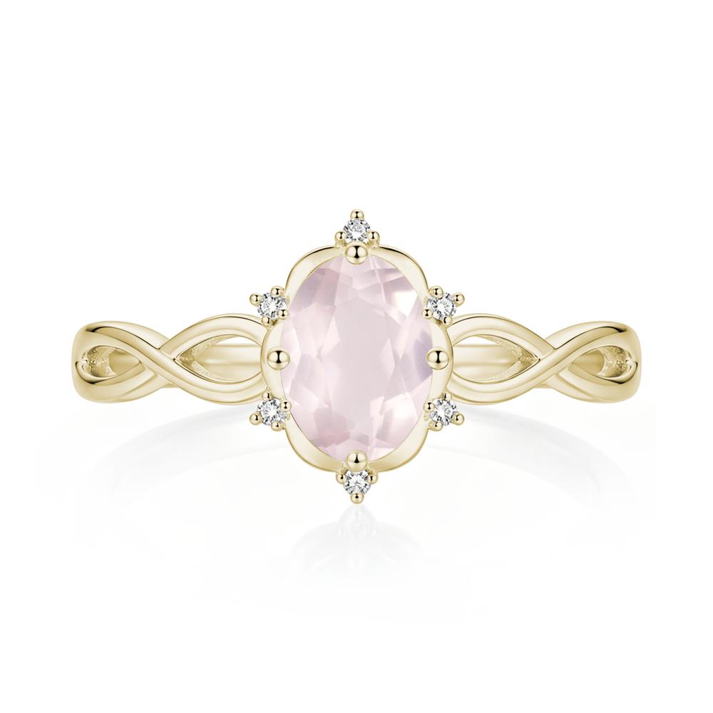Amethyst Halo Twisted Infinity Ring - LUO Jewelry #gemstone_Rose Quartz