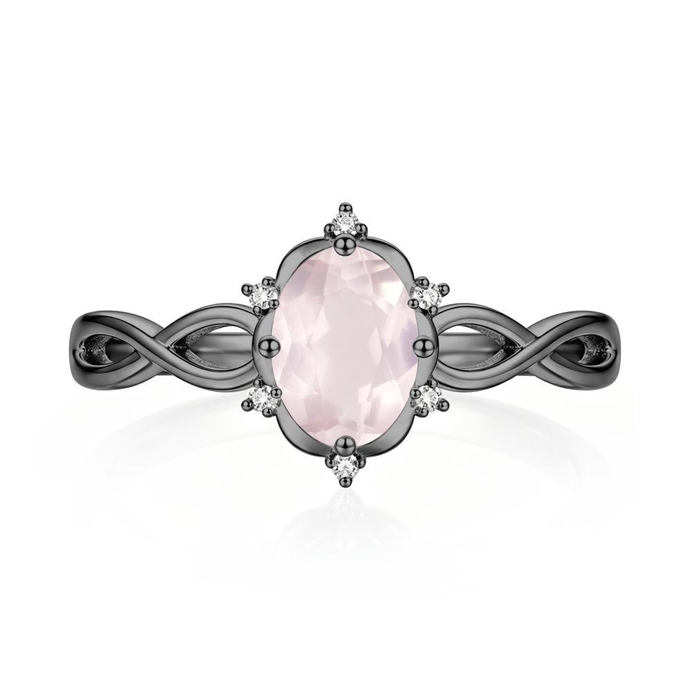 Amethyst Halo Twisted Infinity Ring - LUO Jewelry #gemstone_Rose Quartz