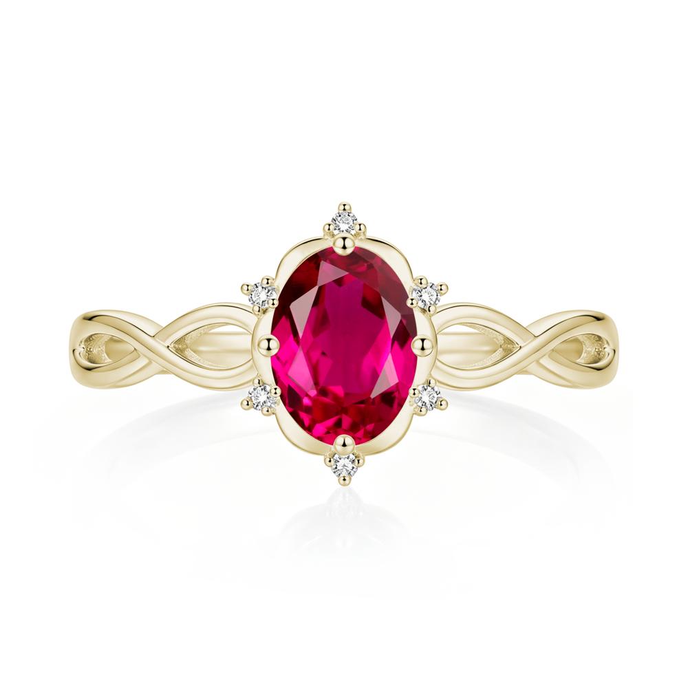Amethyst Halo Twisted Infinity Ring - LUO Jewelry #gemstone_Ruby