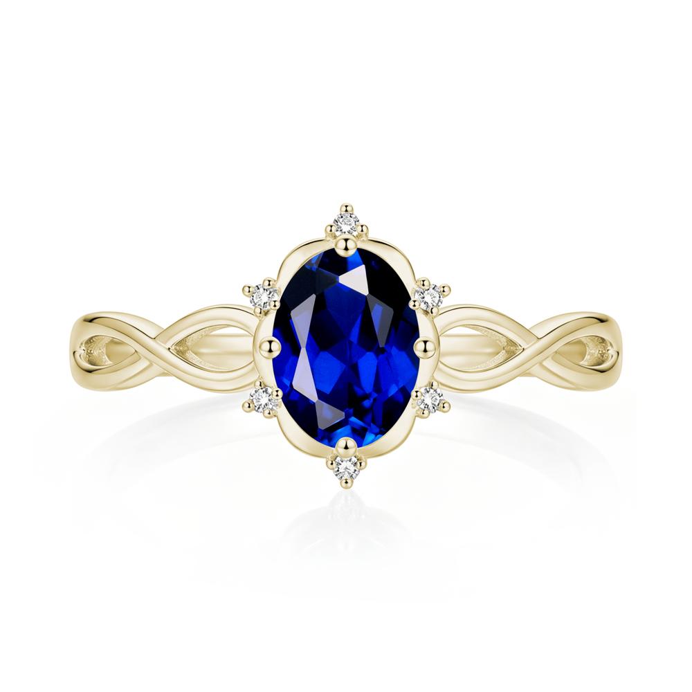 Amethyst Halo Twisted Infinity Ring - LUO Jewelry #gemstone_Sapphire