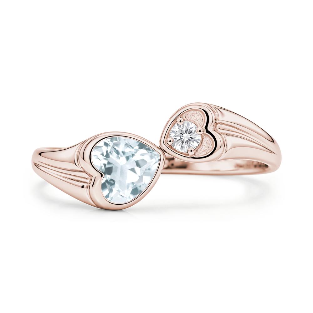Toi Et Moi Two Stone Emerald Heart Shaped Ring - LUO Jewelry #gemstone_Aquamarine