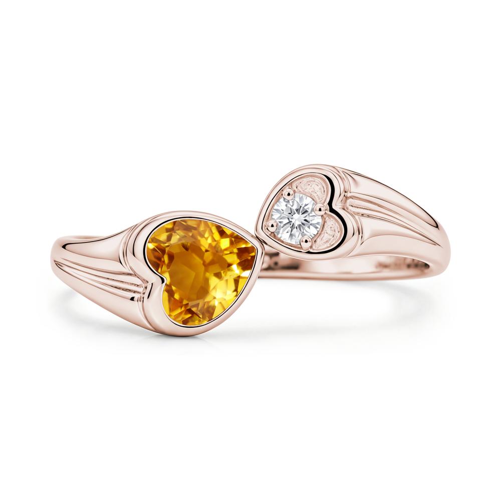 Toi Et Moi Two Stone Emerald Heart Shaped Ring - LUO Jewelry #gemstone_Citrine