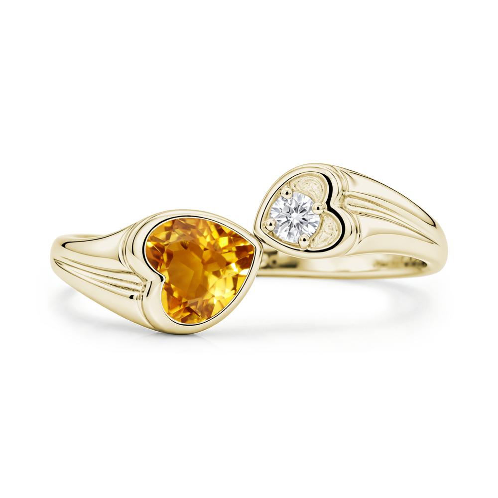 Toi Et Moi Two Stone Emerald Heart Shaped Ring - LUO Jewelry #gemstone_Citrine