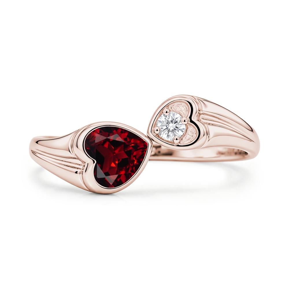 Toi Et Moi Two Stone Emerald Heart Shaped Ring - LUO Jewelry #gemstone_Garnet
