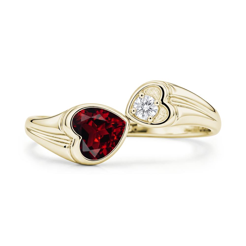 Toi Et Moi Two Stone Emerald Heart Shaped Ring - LUO Jewelry #gemstone_Garnet