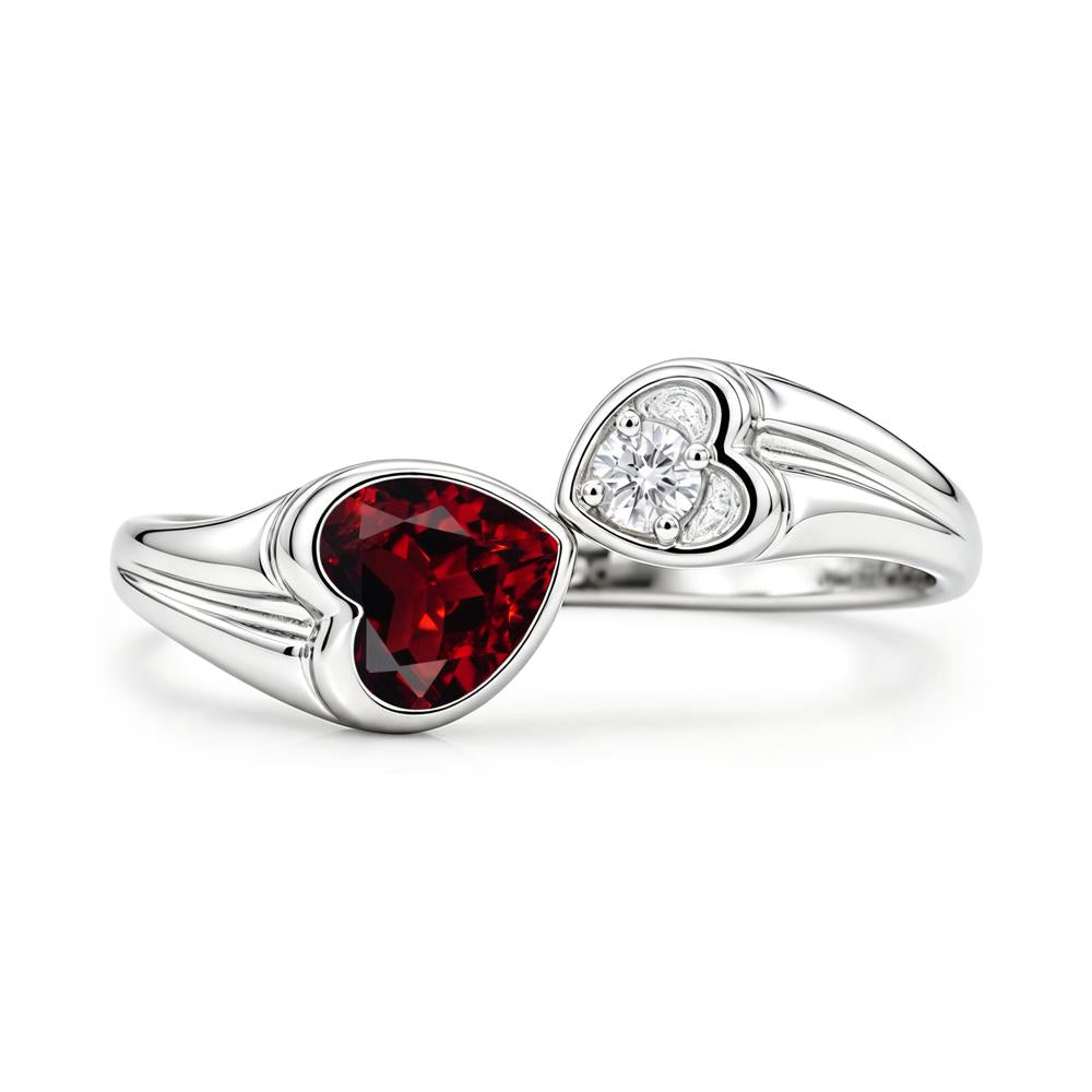 Toi Et Moi Two Stone Emerald Heart Shaped Ring - LUO Jewelry #gemstone_Garnet