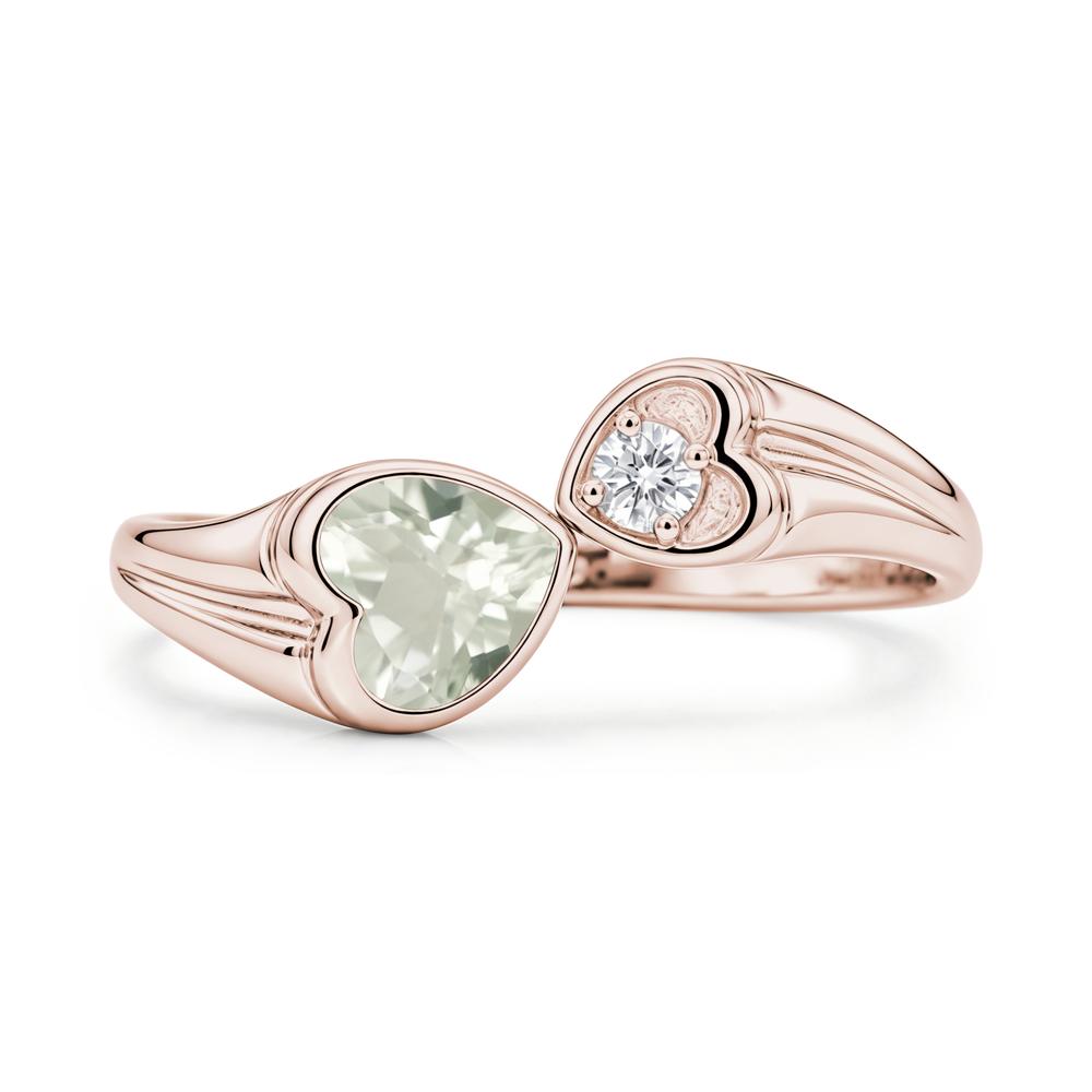 Toi Et Moi Two Stone Emerald Heart Shaped Ring - LUO Jewelry #gemstone_Green Amethyst