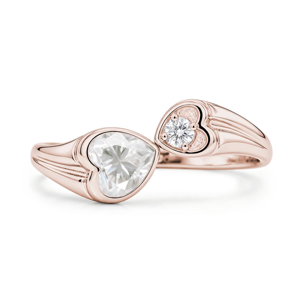 Toi Et Moi Two Stone Emerald Heart Shaped Ring - LUO Jewelry #gemstone_Moissanite