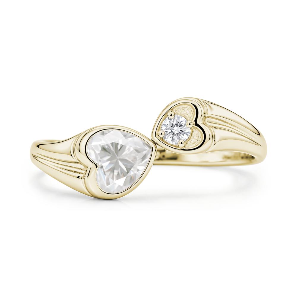 Toi Et Moi Two Stone Emerald Heart Shaped Ring - LUO Jewelry #gemstone_Moissanite