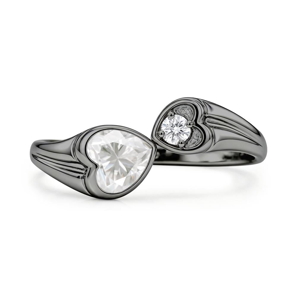 Toi Et Moi Two Stone Emerald Heart Shaped Ring - LUO Jewelry #gemstone_Moissanite