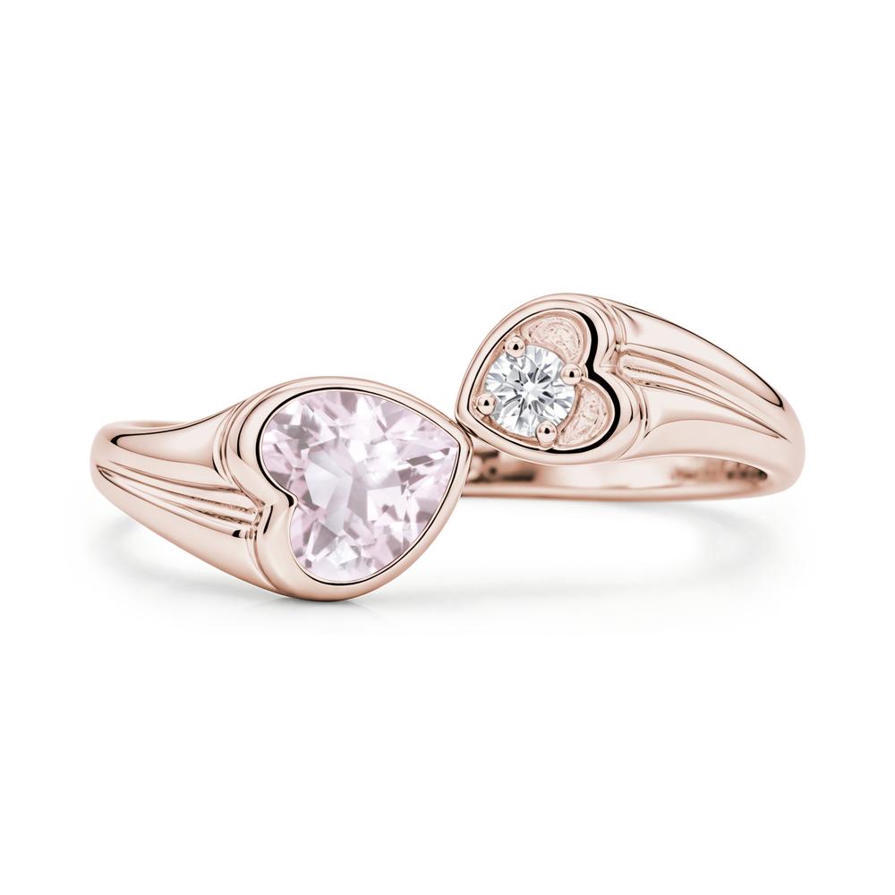 Toi Et Moi Two Stone Emerald Heart Shaped Ring - LUO Jewelry #gemstone_Morganite