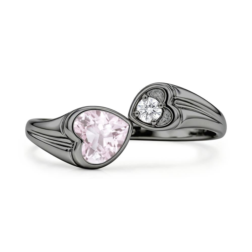 Toi Et Moi Two Stone Emerald Heart Shaped Ring - LUO Jewelry #gemstone_Morganite