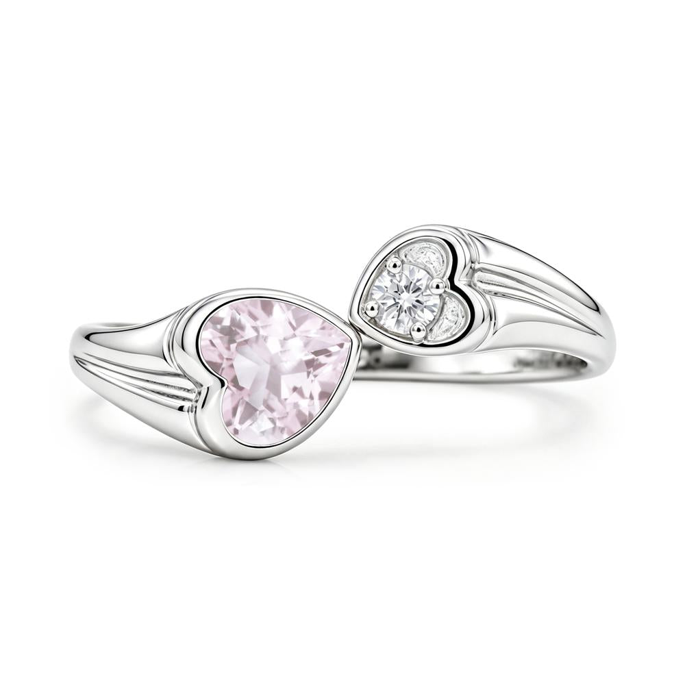 Toi Et Moi Two Stone Emerald Heart Shaped Ring - LUO Jewelry #gemstone_Morganite