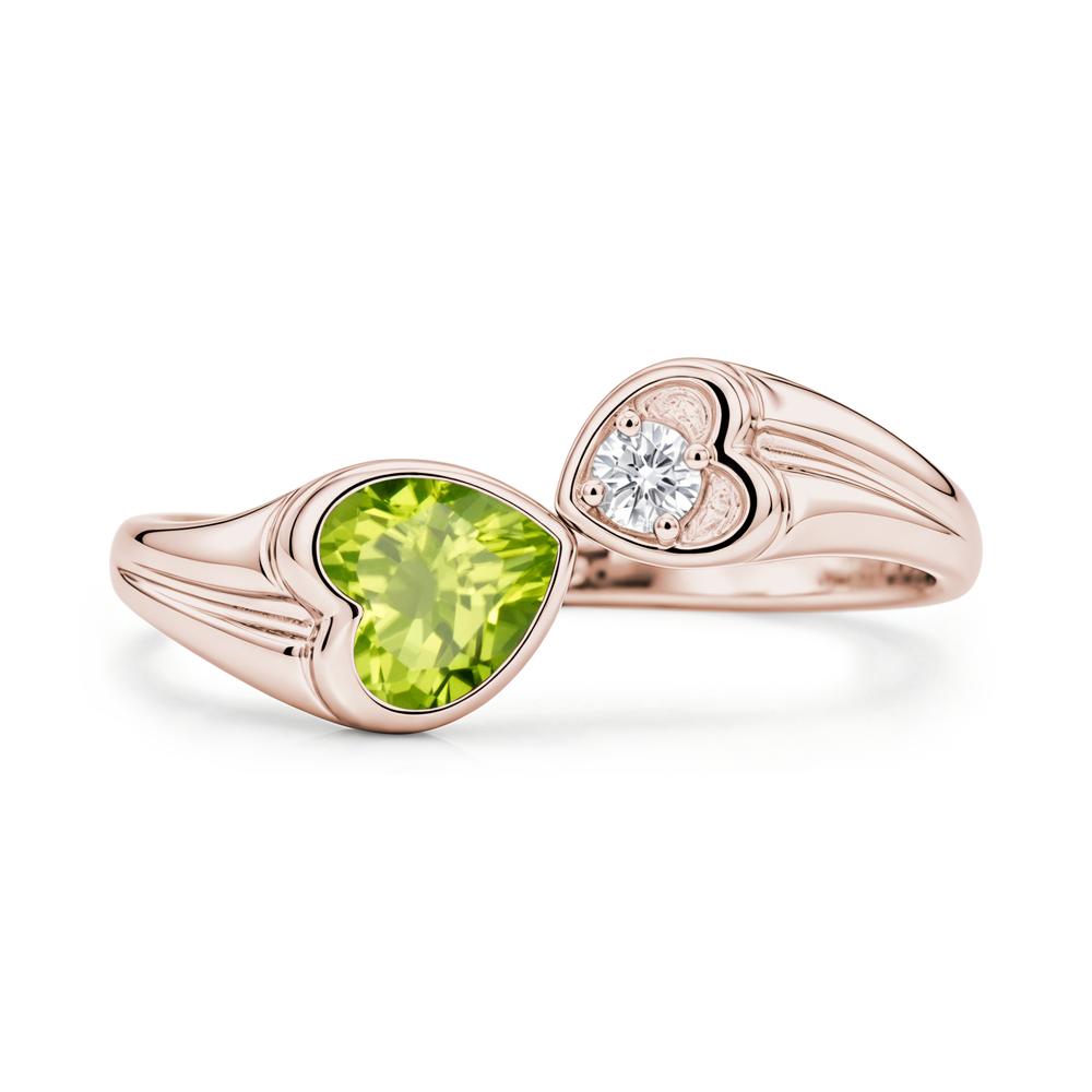 Toi Et Moi Two Stone Emerald Heart Shaped Ring - LUO Jewelry #gemstone_Peridot