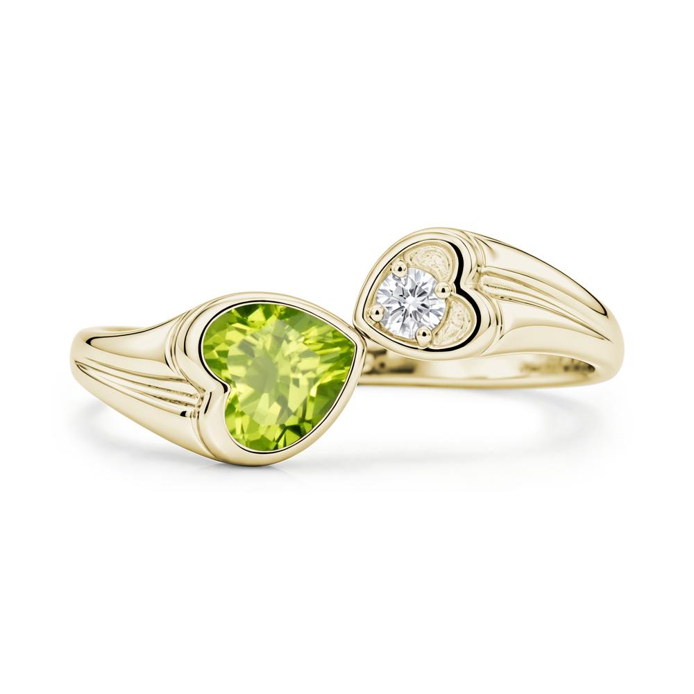 Toi Et Moi Two Stone Emerald Heart Shaped Ring - LUO Jewelry #gemstone_Peridot