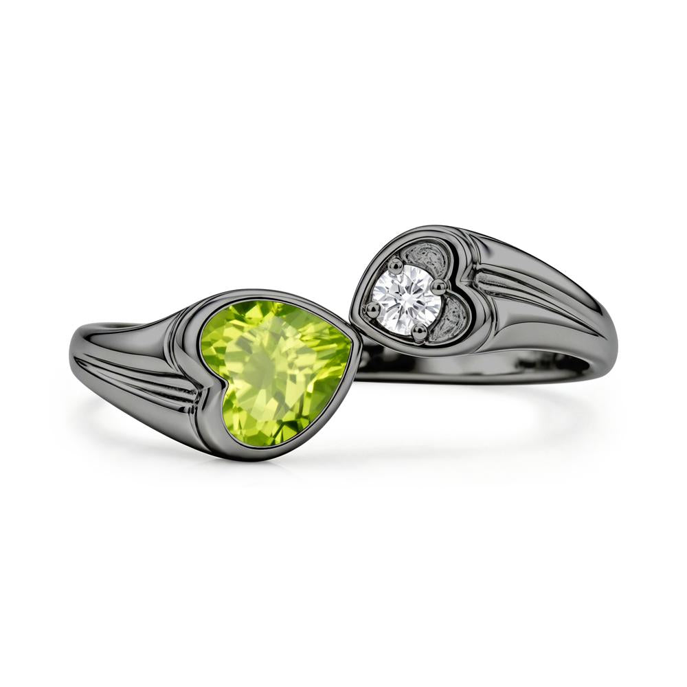 Toi Et Moi Two Stone Emerald Heart Shaped Ring - LUO Jewelry #gemstone_Peridot