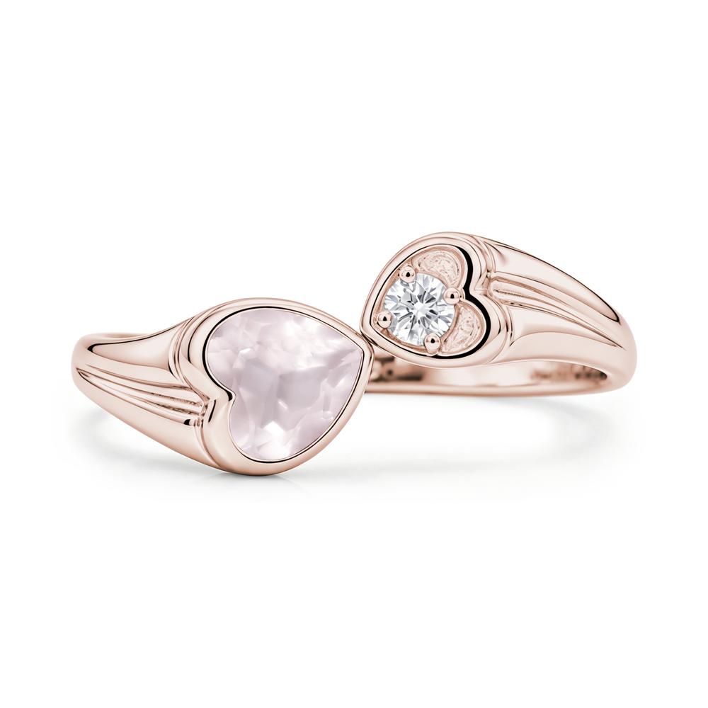 Toi Et Moi Two Stone Emerald Heart Shaped Ring - LUO Jewelry #gemstone_Rose Quartz