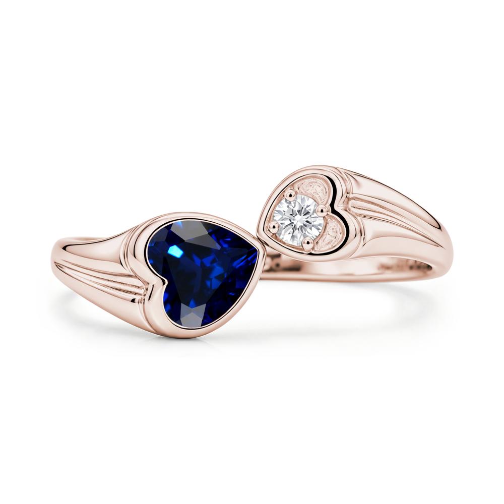 Toi Et Moi Two Stone Emerald Heart Shaped Ring - LUO Jewelry #gemstone_Sapphire