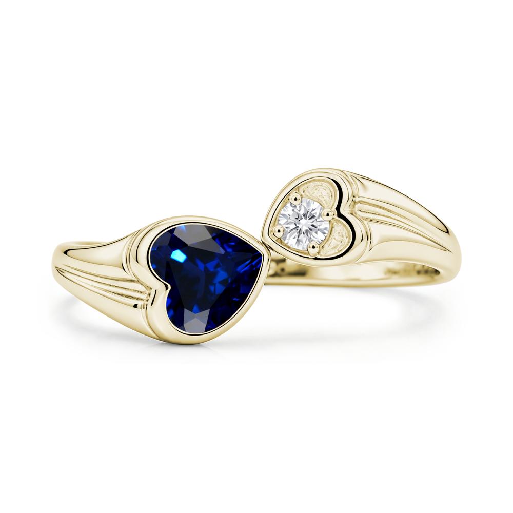 Toi Et Moi Two Stone Emerald Heart Shaped Ring - LUO Jewelry #gemstone_Sapphire